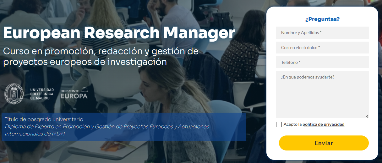 Más información curso proyectos europeos de investigación