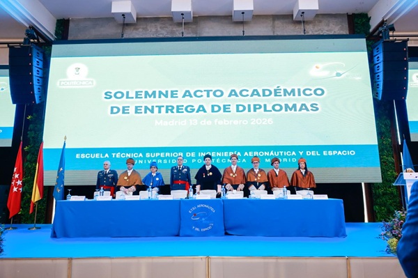 La Comitiva Académica en el Acto de Entrega de Diplomas de la Escuela Técnica Superior de Ingeniería Aeronáutica y del Espacio  