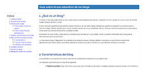 Portada del documento: Guía sobre el uso educativo de blogs 