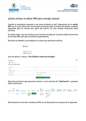Portada del documento: Uso de editor  de archivos PDF de los alumnos 