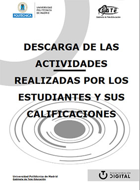 Portada del documento: Descarga de las actividades realizadas por los estudiantes y su calificaciones