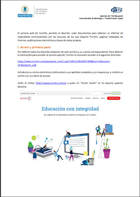 Portada del documento: Guía de uso de Turnitin a través de su web