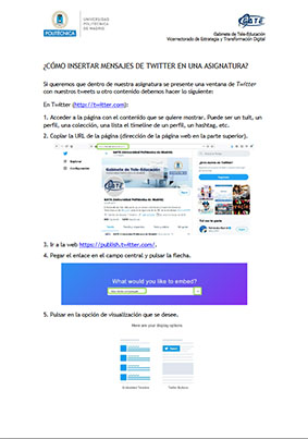 Portada del documento: ¿Cómo insertar mensajes de Twitter en una asignatura?