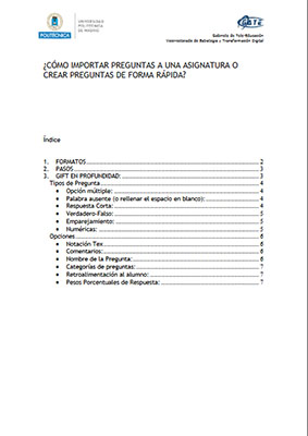 Portada del documento: ¿Cómo importar preguntas a una asignatura o crear preguntas de forma rápida?