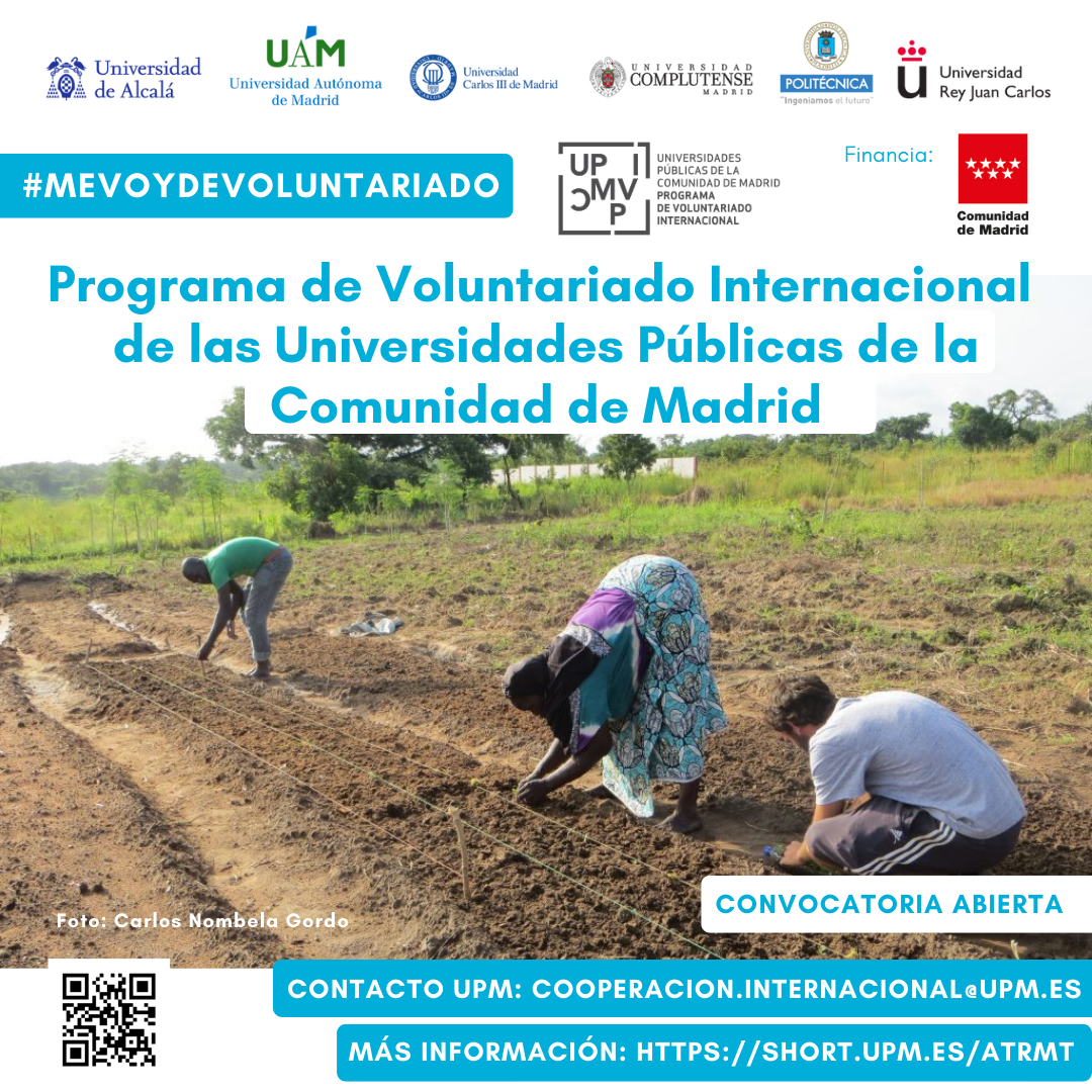 Cartel Programa de Voluntariado Internacional de las Universidades Públicas de la Comunidad de Madrid
